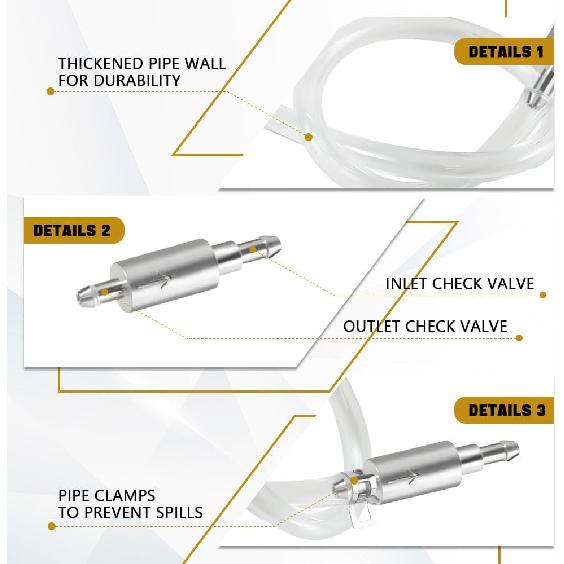 2 Sets Brake Bleeder Hose, Motorcycle Hydraulic Brake Fluid Bleeder Replacement Hose with Clip, One Way Check Valve Tube Bleeding Tool Kit Universal