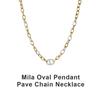 Tani by Minetani Collana con Catena Pave e Ciondolo Ovale Mila Ms3n309o