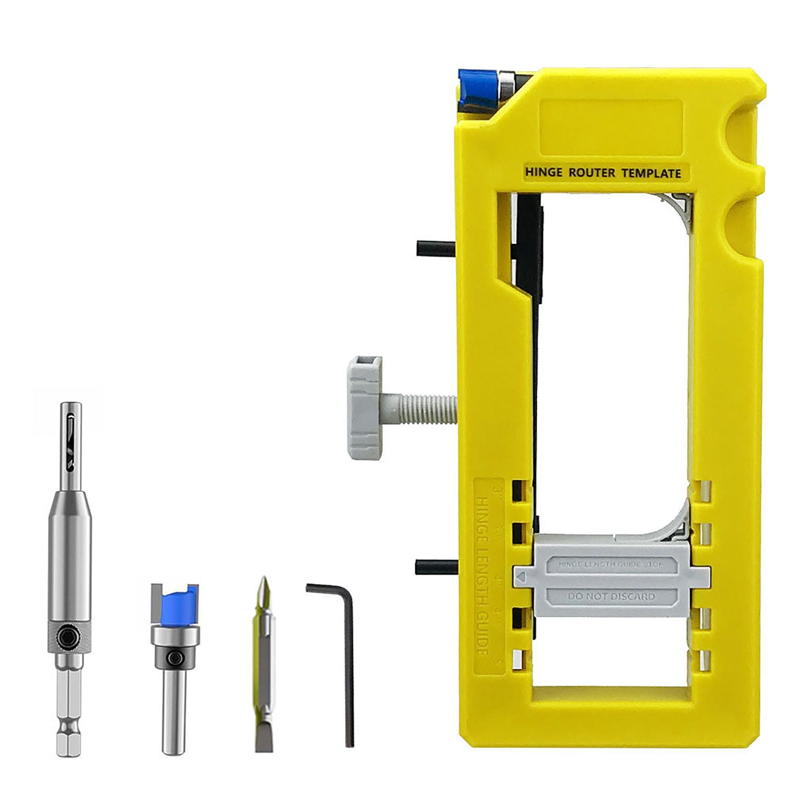 

Hinge And Door Lock Hole Locator Installation Kit Woodworking Drilling Guide Tool One Size жёлтый