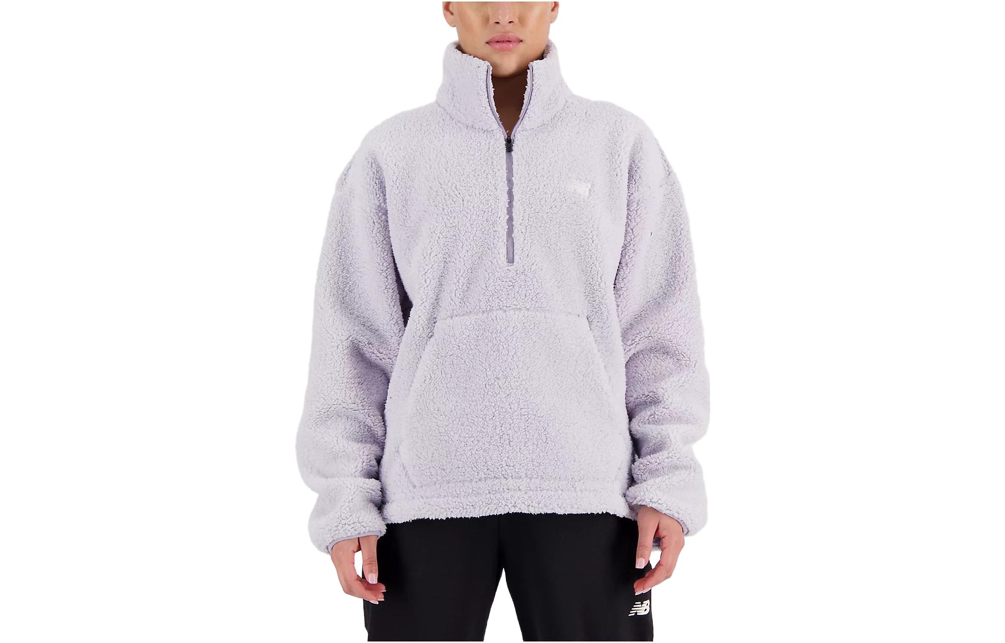New Balance Sweatshirts Women s Gray Violet Stand Collar Moderate Other WT33118G-RV S