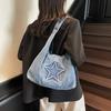 Premium Retro Tote Bag Women's Bag New Casual Versatile Denim Large-capacity Shoulder Bag