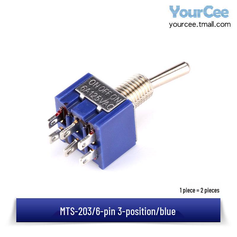 SPDT/DPDT Toggle Switch: 3/6/9/12 Pins, 2/3 Positions, Optional Reset, MTS-103/202