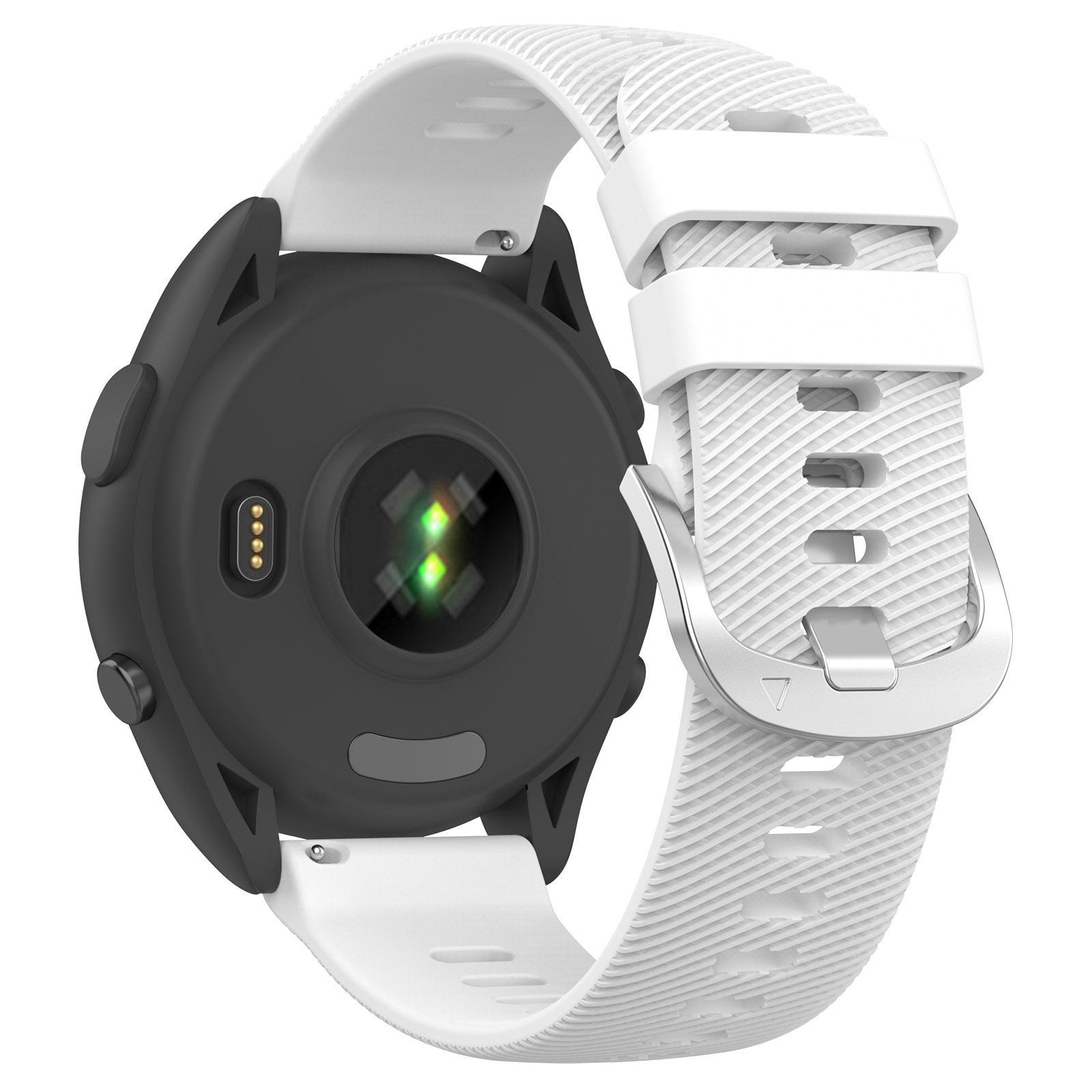 

Для Garmin Forerunner 256S Силіконовий ремінець для годинника 18 мм Смугастий змінний ремінець White