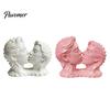 High-end Soft Decoration Display 3D Printed Couple Kissing Head Sculpture, White Modern Art Statue Anniversary Romantic Craft for Living Room Bedroom,