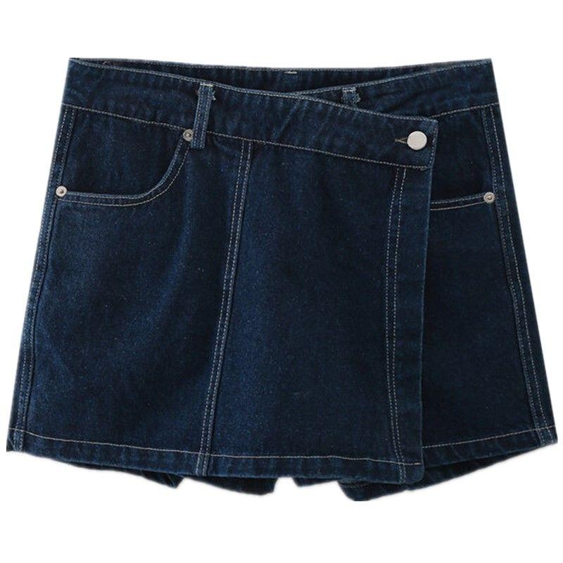 

Fashion Style 2024 Spring and Summer New Women s Stylish Double Breasted Skirt Retro High Waist Denim Skirted Leggings 6164/068 Blue L