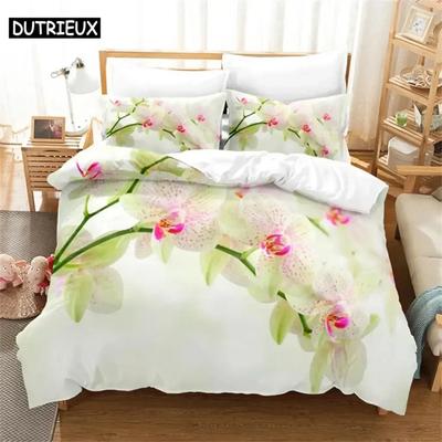 Green Leaf Flower Bedding Set For Bedroom Soft Modern Bedspreads Comefortable Kids Duvet Cover Quilt Cover And Pillowcase