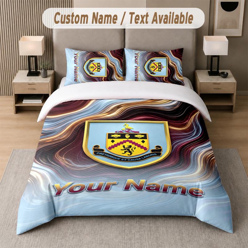 Burnley Football Design Bedding Set Custom Text 1 Duvet Cover & 2 Pillow Cases