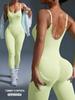 Women's Backless Seamless Ribbed Jumpsuit: Slimming Tank Bodysuit for Yoga