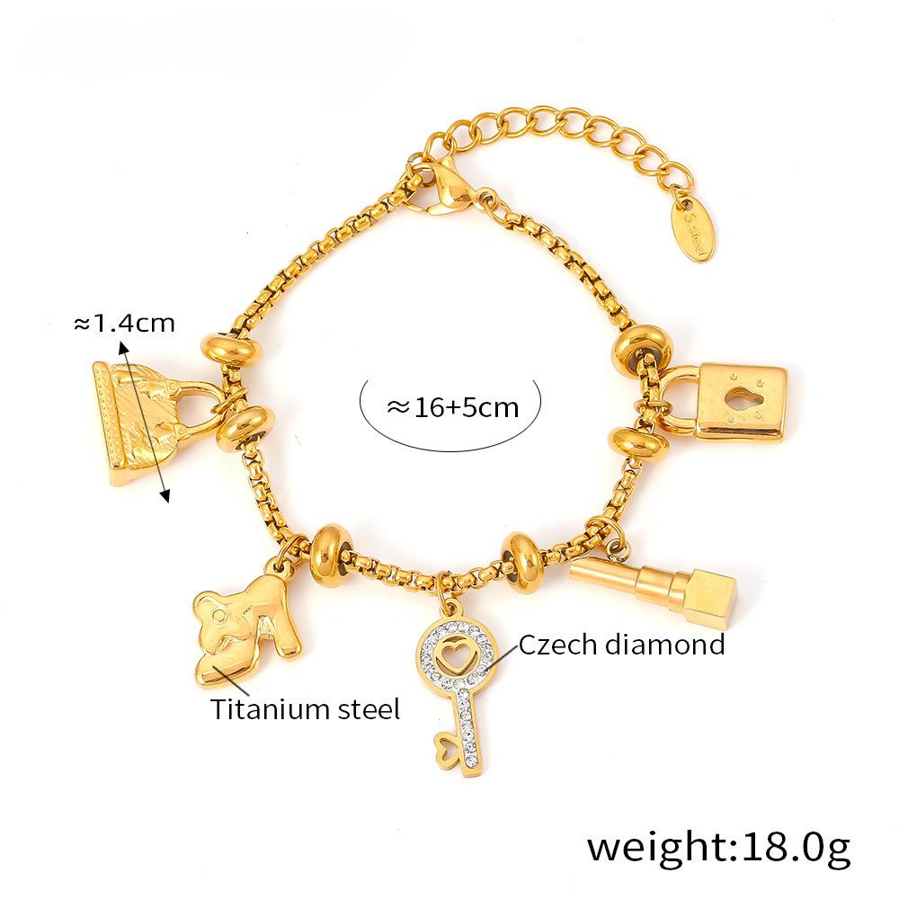 

Женский браслет, регулируемый, ретро, нержавеющая сталь, 18-каратное золото, браслет