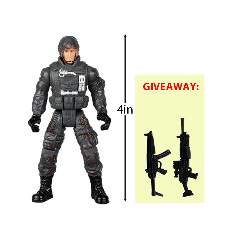 10cm Warrior Elite Force Army Police Military Snow Navy Soldier Action Figure Toy Terrorist SWAT Team Figuras for Children Gift