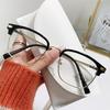 Anti Blue Light Glasses Frame, Ultra Light and Comfortable Retro Half Frame Business Men's Trendy Glasses