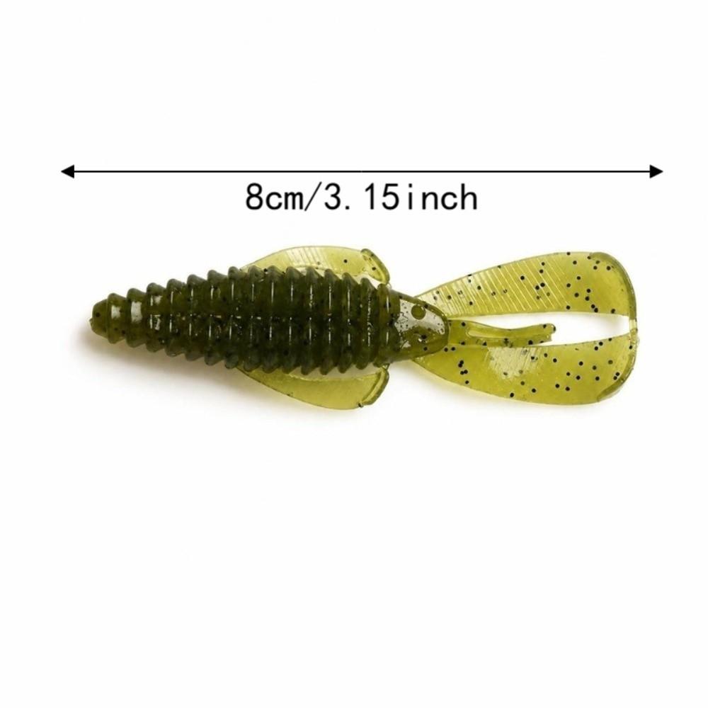 80mm Fishing Bait Wobbler Crazy Flapper Design Soft Lobster Worm Bait Bass Fishing