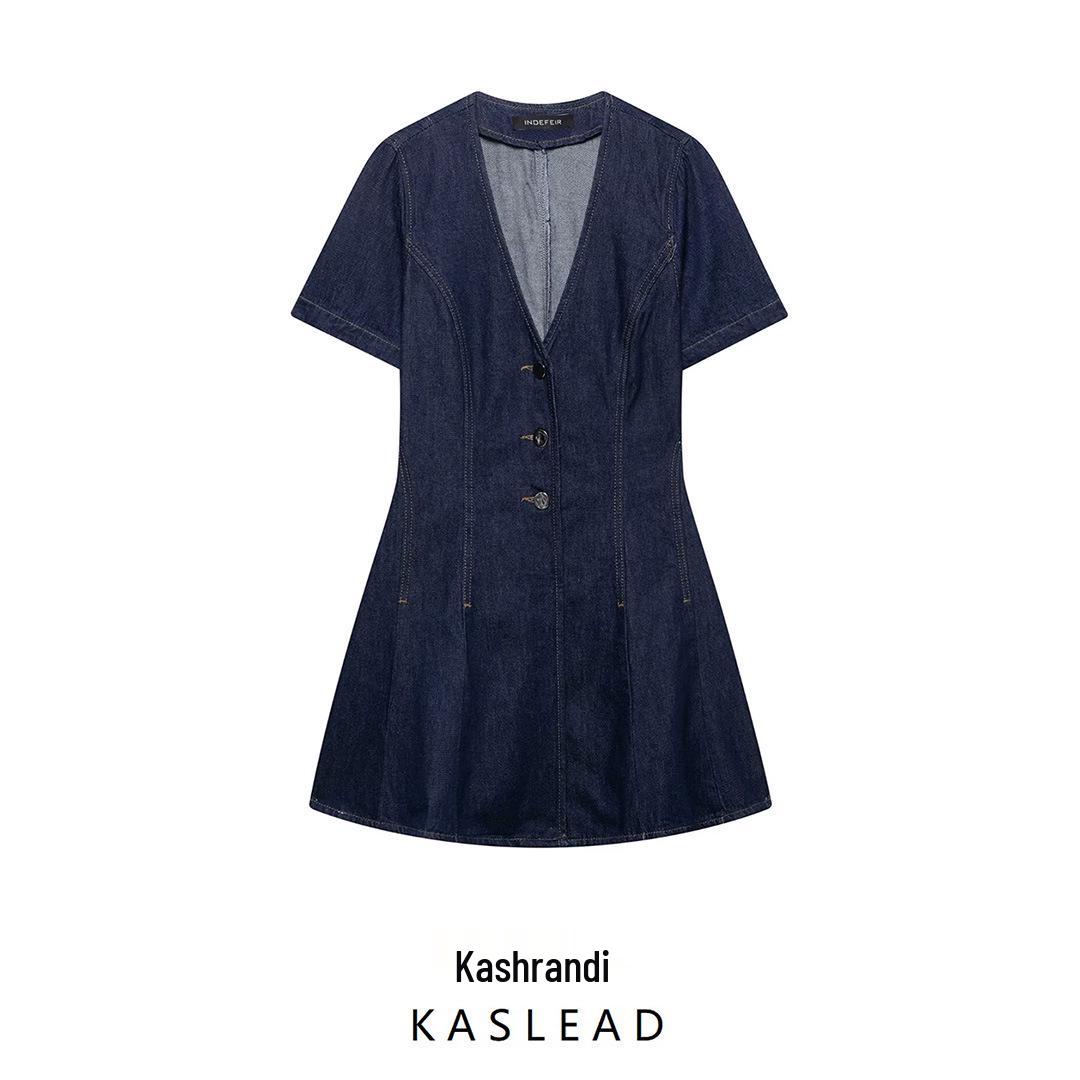 

Spring 2025 Women s European & American Style Denim Mini Dress Medium