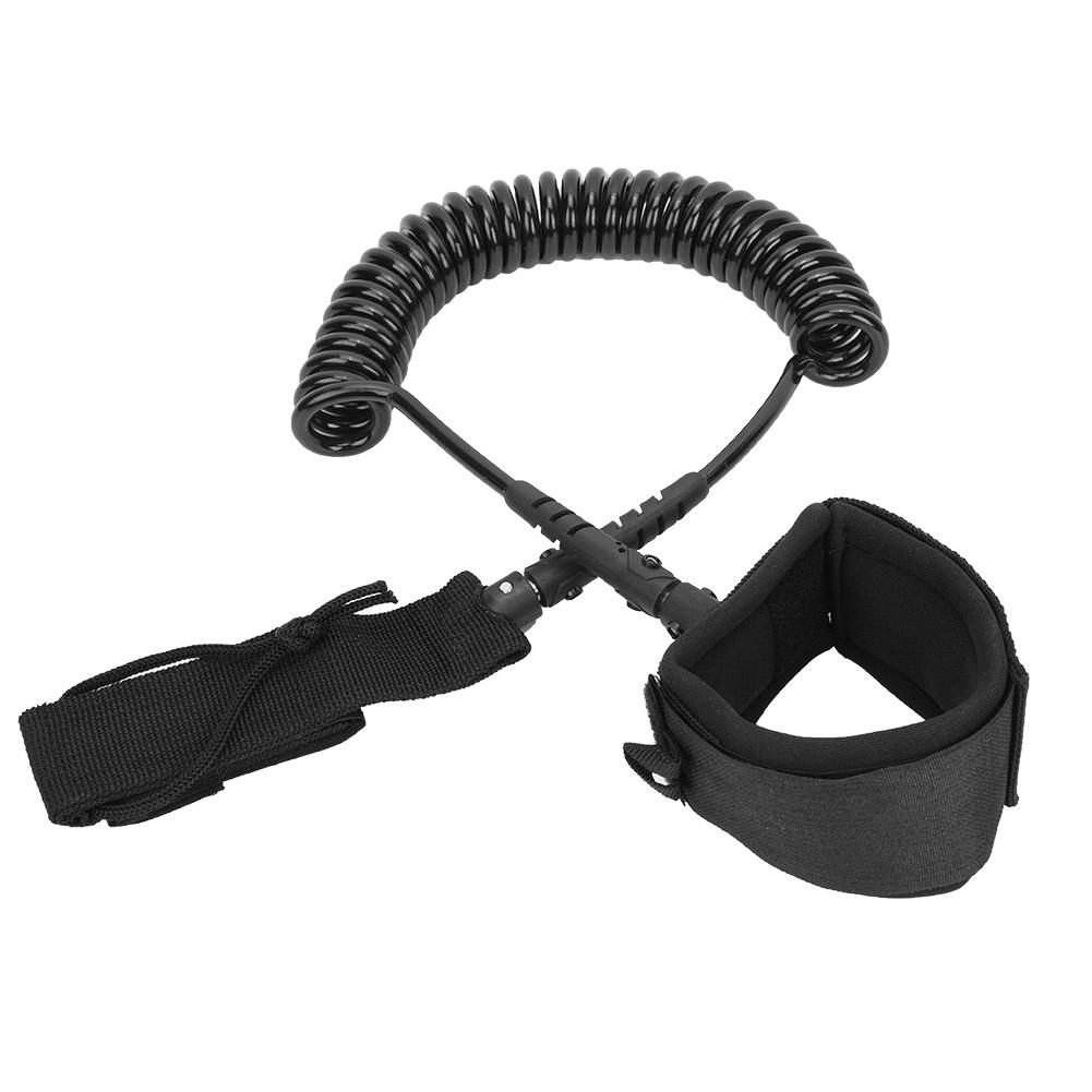 Black Elastic Water Sports Foot Rope Surfing Paddle Board Ankle Spring Traction Strap