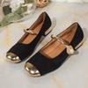 Damen flache Schuhe mit niedrigem Absatz Frühling & Herbst Damen Runde Spitze Flacher Ausschnitt Ein Riemen Rutschfest Damenschuhe Zapatos De Mujer