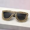 New European and American trend square glasses gold chain sunglasses pompous punk sunglasses party retro sunglasses
