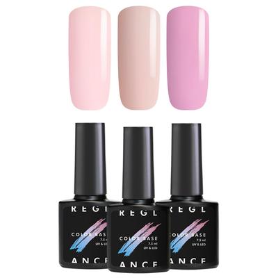Camouflage Base Rubber Gel Coat Set 3 Colors Nude 7.5 Ml UV Led Soak Off Glass Bottles