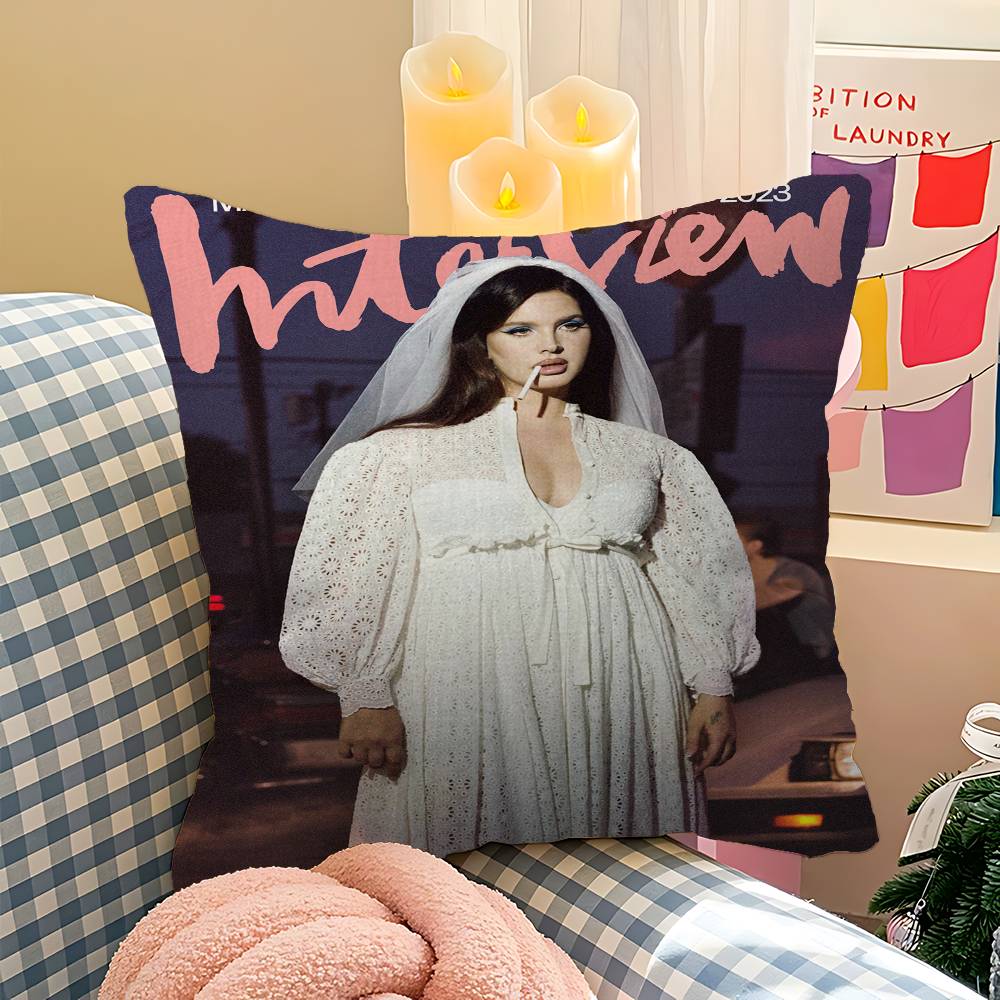 Singer Lana Del Rey Music Album Cushion Cover Inches Farmhouse Decor Home Throw Pillow Covers for Couch Decorations