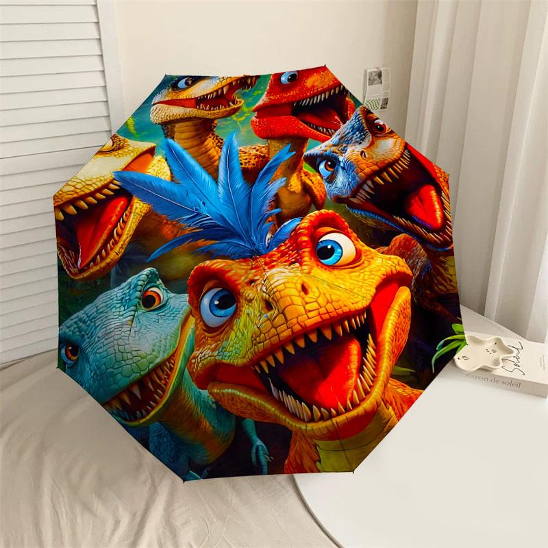 

1PC Dinosaur Umbrella-8-Rib Reinforced, Automatic Open, Lightweight & Durable, Fashion Accessory for Outdoor, H0393