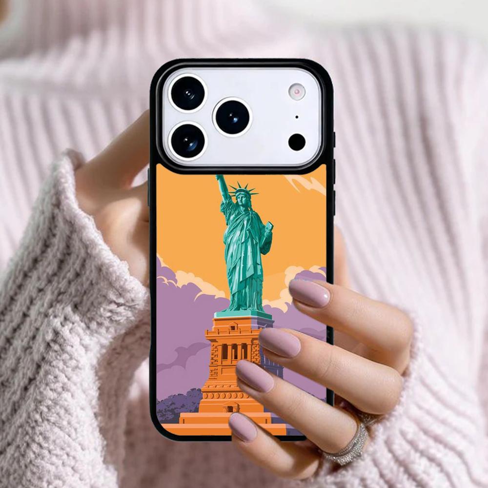 Amerikanische Flagge Freiheitsstatue Handyhülle Für Apple iPhone 17 Air 16E 15 14 Plus 13 12 11 Pro Max Mini Funda Cover