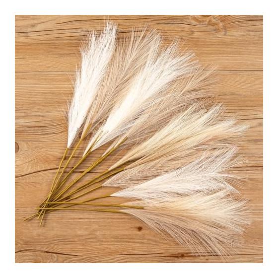 Pampas Grass Artificial Flowers 12 Pieces 48cm Pampas Fluffy Fake Dried Flower Style Decoration DIY 3 Colors