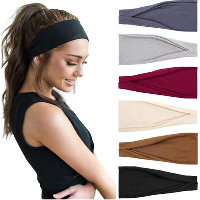 Damen Stirnband Uni Twist Baumwolle Breit Turban Geknotetes Haarband Mädchen Haarband Mode Haaraccessoires