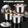 Oil Tank with Strainer Lid Stainless Steel Cooking Oil Container Pot Easy-Grip Handle Rust-Resistant Lard Jar Frying Oil Storage Bottle