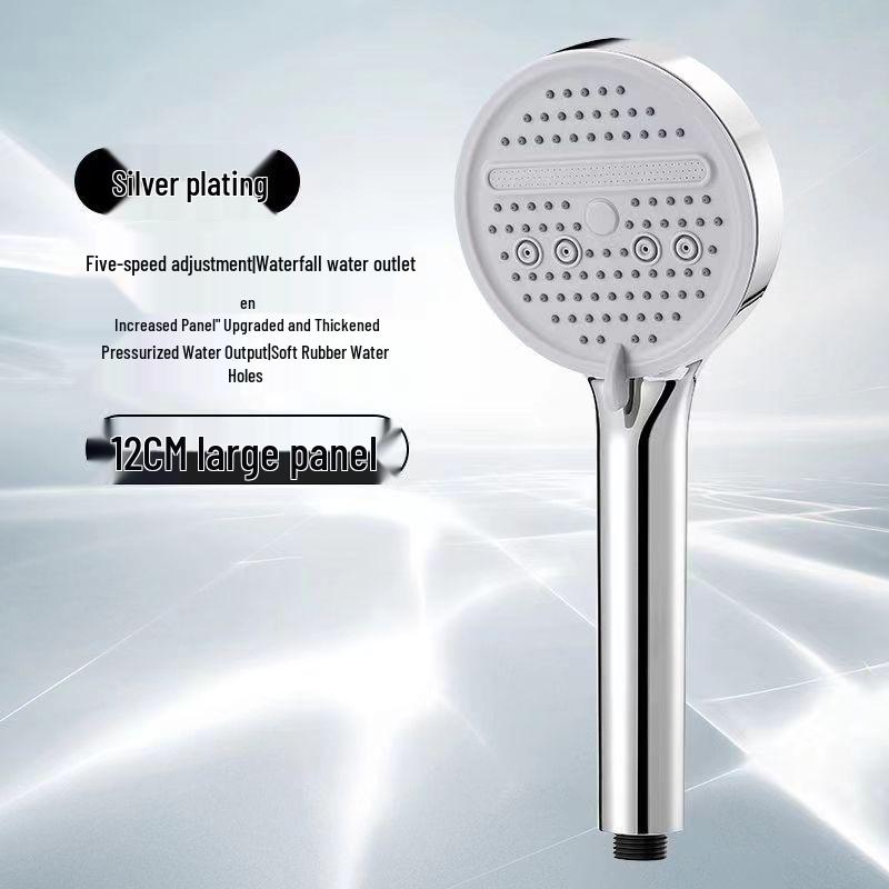 Five-Speed Large Panel Handheld Shower Head with Hose