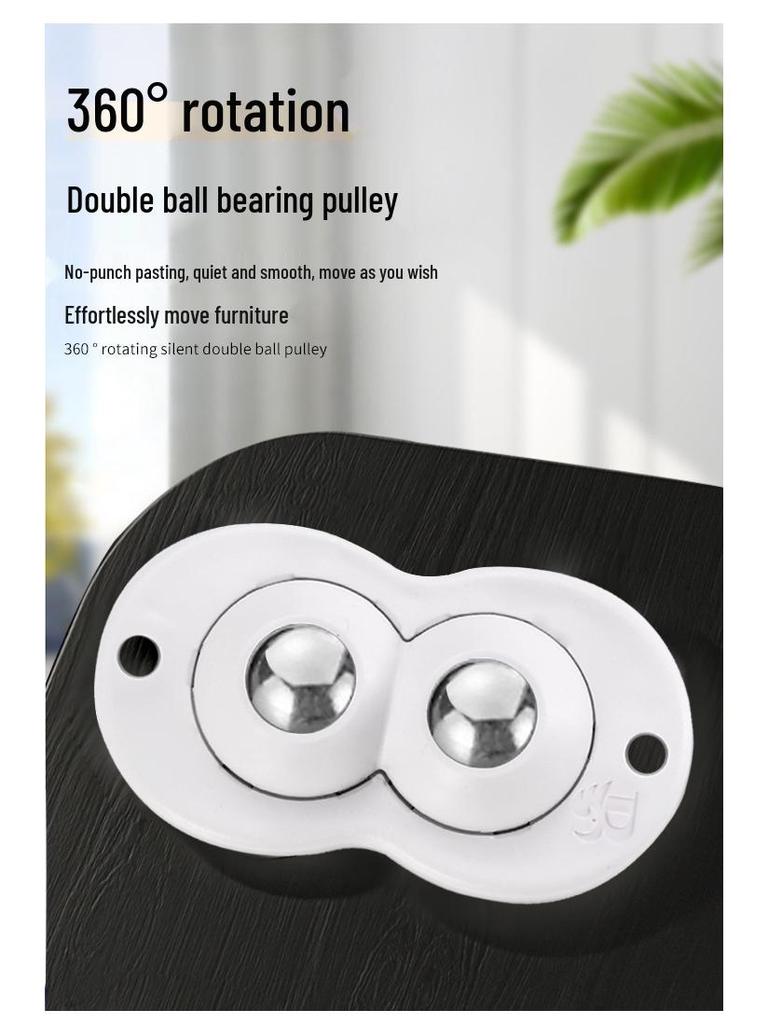 Adhesive Roller Wheels for Trash Can, No-Drill, 4-Pack Universal Base Accessory