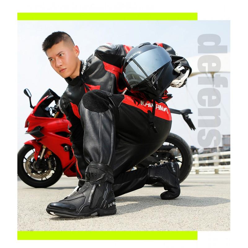 Mens Motorcycle Riding Boots All Season Off-Road Touring Shoes Bikers With Enhanced Ankle Support Slip-Resistant Sole