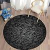 Elegante Tappeto Rotondo con Motivo a Spirale Nera per Spazi Abitativi tappeto rotondo per casa divano camera da letto, regalo