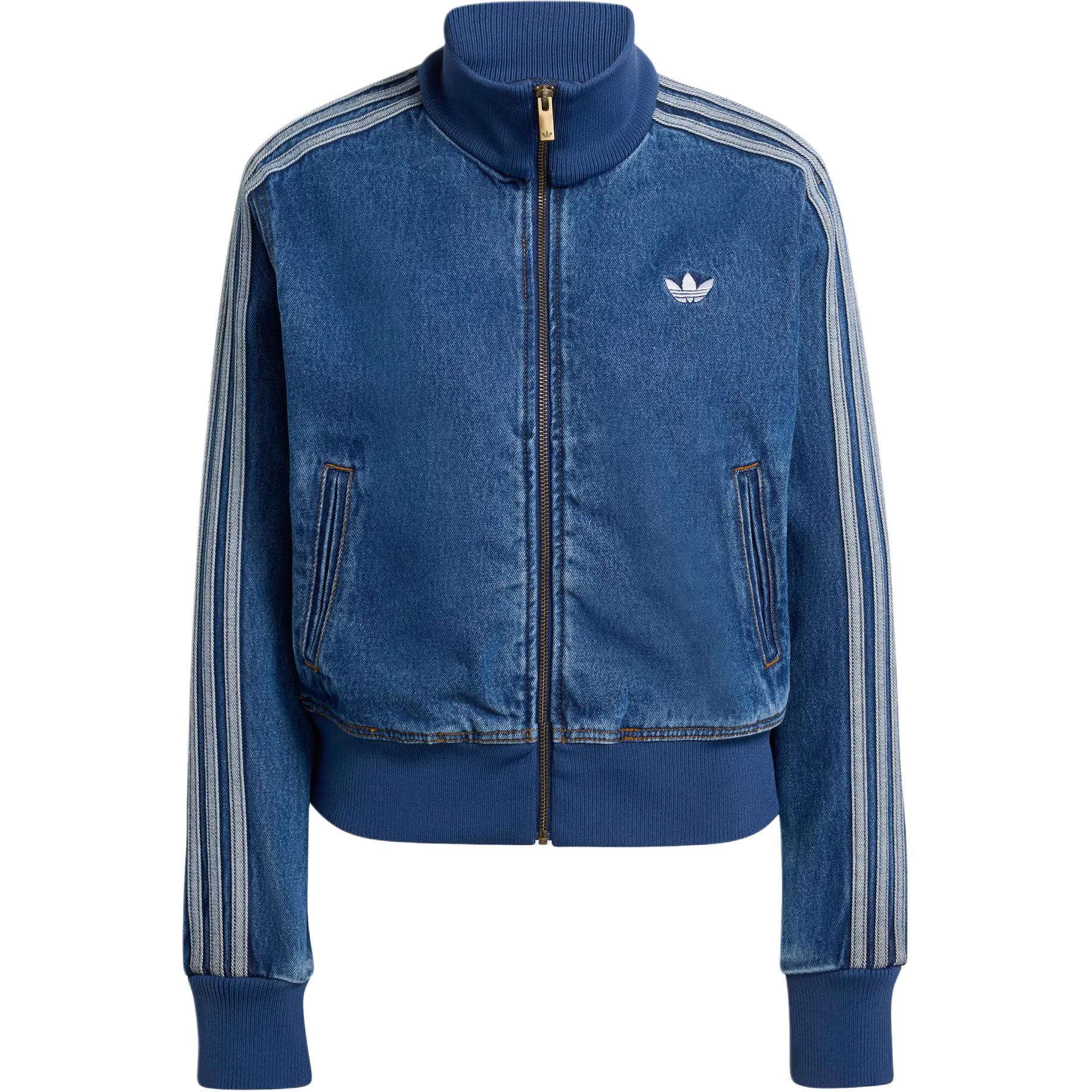 

Adidas Originals Коллекция Adicolor Полосатая Джинсовая Куртка на Молнии Спортивная с Длинным Рукавом Женские Топы KD2913 2XS