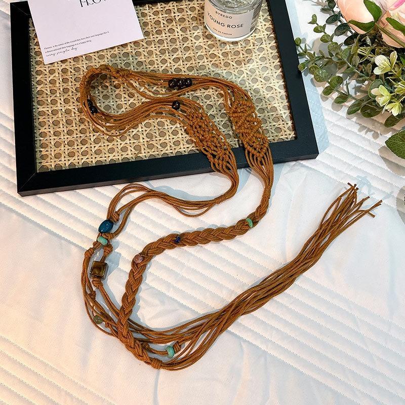 Meier Waist rope braided hemp rope waist chain thin belt women's hemp rope belt
