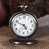 Antique Bronze Hollow Dragon Phoenix Auspicious Flip-Cover Quartz Stainless Steel Gift Pocket Watch