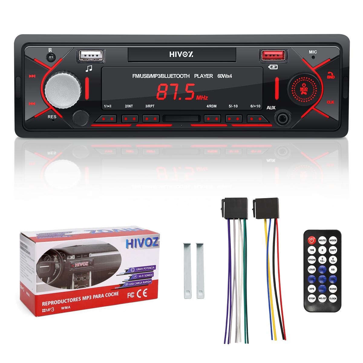 

HIVOZ 1Din MP3 Автомагнитола FM USB AUX Вход Стерео Радио Bluetooth Power Protect Dual USB Автомобильная Аудиосистема