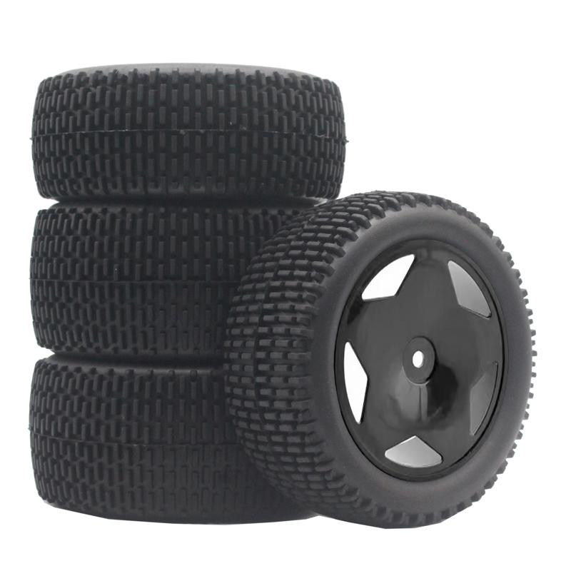 RS Wear-Resistant Off Road Tires Plastic Wheel Rim Rubber Tyre for 1:10 RC Car HSP 94107 94166 94106 94155 Tamiya Wltoys 144001