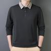Business and Casual Men's Long-sleeved POLO Fir Plus Velvet Large-size Lapel T-shirt Men's Autumn and Winter Versatile Base Top