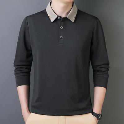 Business und Casual Herren Langarm POLO Tanne Plus Samt Übergröße Revers T-Shirt Herren Herbst und Winter Vielseitiges Basic-Oberteil