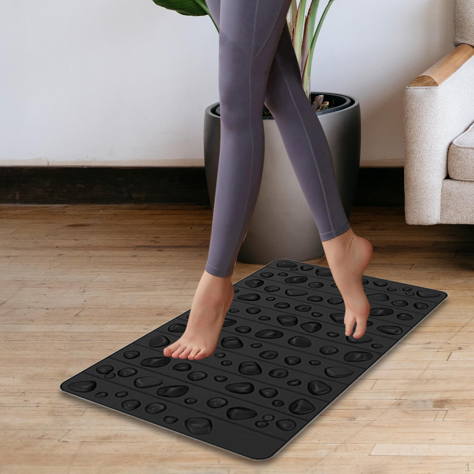 

Foot Massage Acupressure mat, Space Saving Walking Toe Plate Pad Pressure Point for Laundry Room black