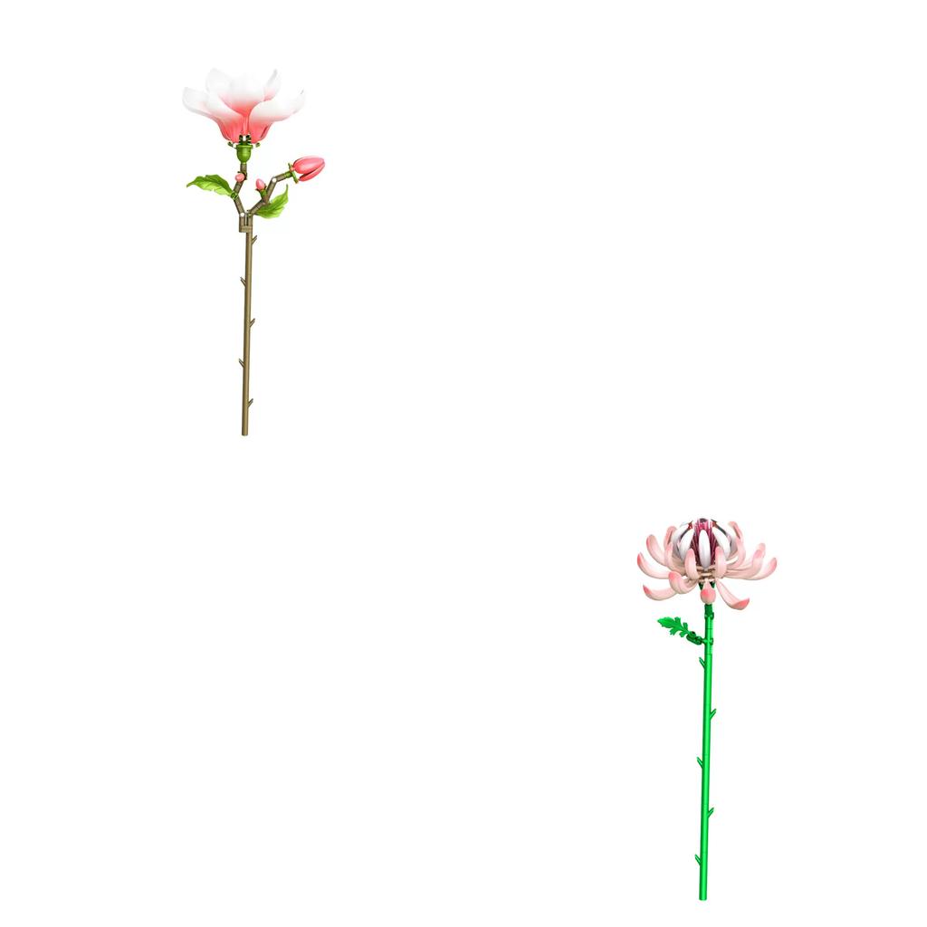 Moc Building Blocks Flower Model Assembly Kit: Diy Educational Building Bouquet Ornament For Girls - Valentine'S Day Gift