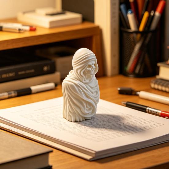 Halloween Sensenmann Figur 3D Gedruckte Gotische Skelett Skulptur für Bücherregal Heim Schreibtisch Tischdeko