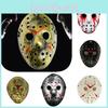 Máscara de Jason com Efeito de Sangue para Cosplay de Halloween Adereços Assustadores de Terror em Várias Cores