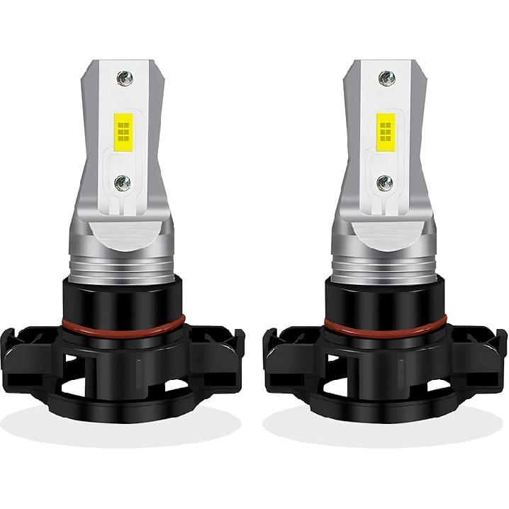 PSX24W 2504 LED Fog Light Bulbs or DRL, 4000LM Super Bright 6000K Xenon White, 12276 Fog Lights Bulb Replacement for Cars, Play and Plug (Pack of 2)