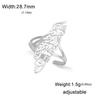 LIKGREAT Hollow Palestine Map Adjustable Finger Ring Stainless Steel Arabic Calligraphy Jewelry for Women Men Birthday Gift