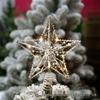 Wrought Iron Luminous Glitter Treetop Star Christmas Decoration