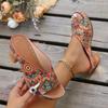 Bohemian Ethnic Wedge Sandals Fish Mouth Open Toe Stitched Print Design Summer Women Shoes