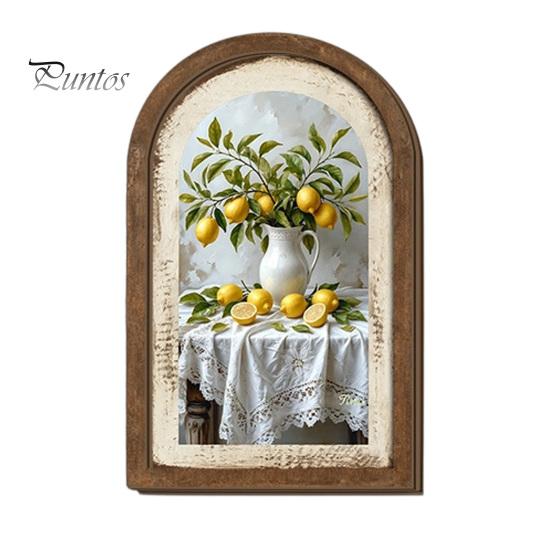 Nordische Heimwanddekoration Zitrone Bogenkunstdekor, Pastorale Blumen Holzschild, Einweihungsgeschenk für neuen Stil Küche Schlafzimmer Wohnzimmer