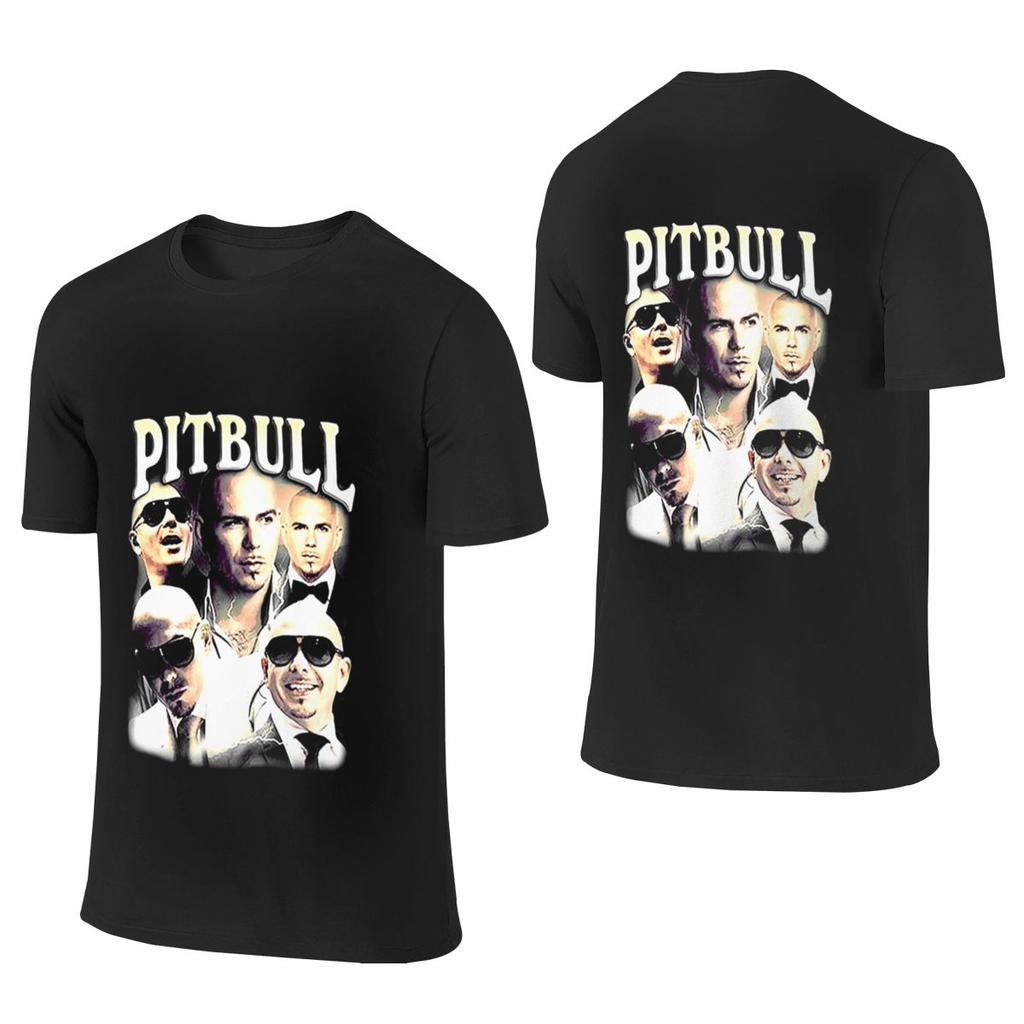 Pitbull Mr Worldwide Vintage Instagram-stil Vändbar T-shirt Fitness Fritid Färgbeständig T-shirt