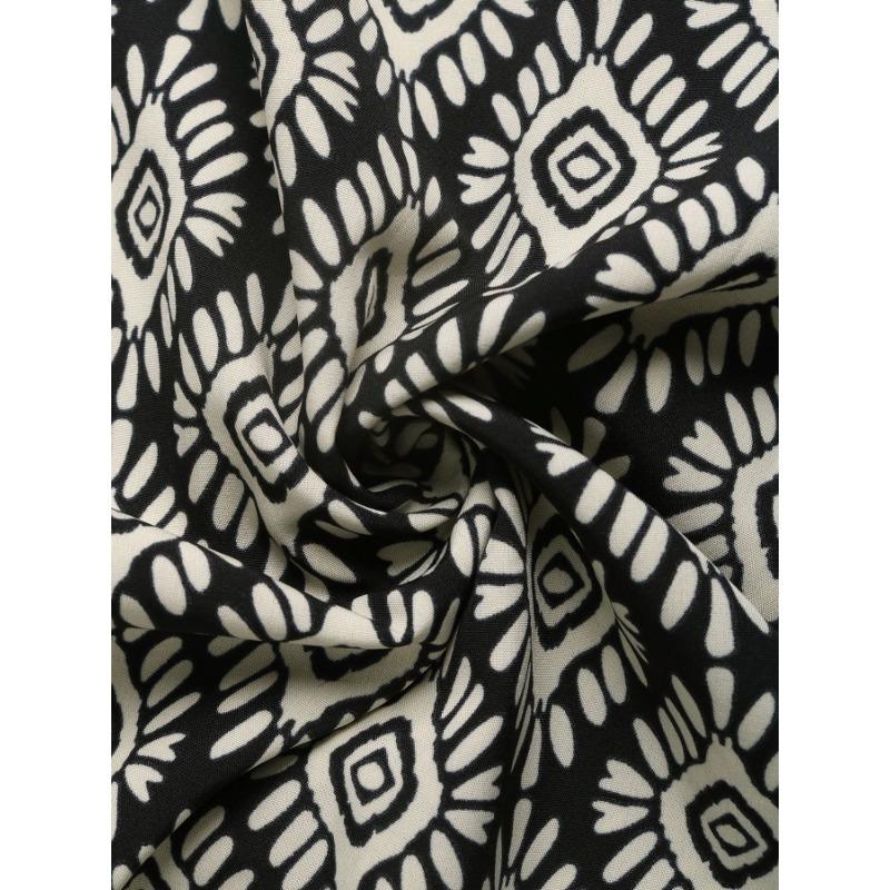 Ethnic Style Holiday Jumpsuit 2025 Summer New Printed Strapless Jumpsuit