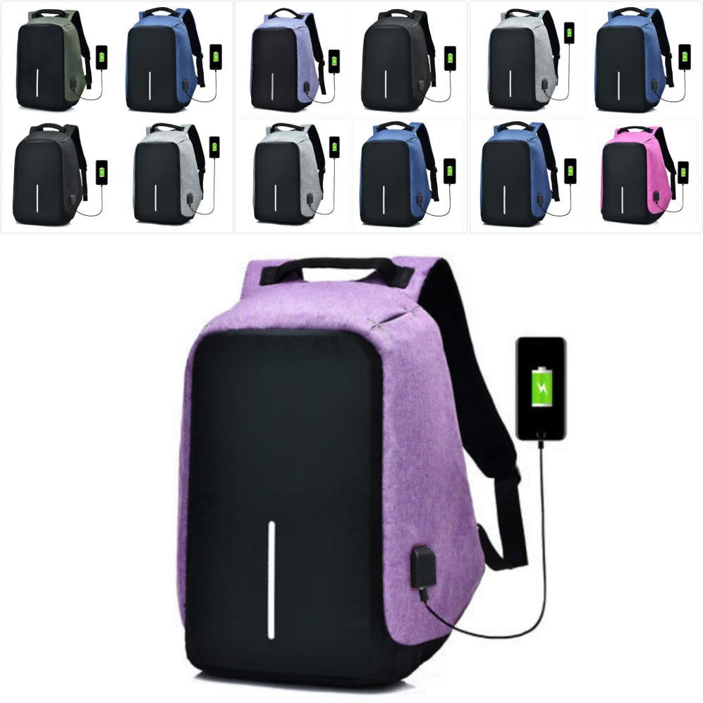 Antitheft Backpack Unisex Laptop Usb Port Charger Travel Oxford Bags School